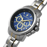 Maserati Successo 44mm Chronograph Quartz Blue Dial Silver Steel Strap Watch For Men - R8873621016 Authentic Buy Shop Now