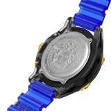 Versace Icon Active Chronograph Black Dial Blue Rubber Strap Watch For Men VEZ700521 Authentic Buy Shop Now