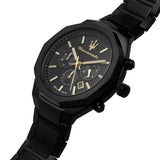Maserati Stile Chronograph Black Dial Black Steel Strap Watch For Men - R8873642005 Authentic Buy Shop Now