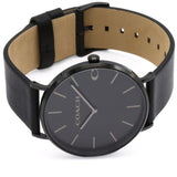 Coach Charles Black Dial Black Leather Strap Watch for Men - 14602434 Authentic Buy Shop Now