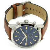 Fossil Townsman Chronograph Blue Dial Brown Leather Strap Watch for Men - FS5279 Authentic Buy Shop Now