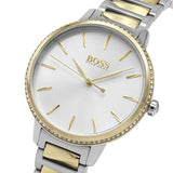 Hugo Boss Signature Silver Dial Two Tone Steel Strap Watch for Women - 1502568 Authentic Buy Shop Now