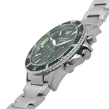 Emporio Armani Diver Chronograph Green Dial Silver Steel Strap Watch For Men - AR11500 Authentic Buy Shop Now