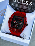 Guess Phoenix Multifunction Black Dial Red Rubber Strap Watch for Men - GW0203G5 Authentic Buy Shop Now