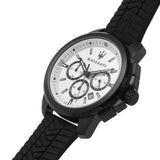Maserati Successo 44mm White Dial Black Silicone Strap Watch For Men - R8871621010 Authentic Buy Shop Now