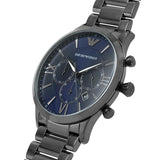 Emporio Armani Giovanni Chronograph Blue Dial Grey Steel Strap Watch For Men - AR11348 Authentic Buy Shop Now