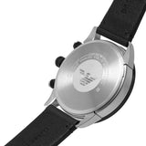 Emporio Armani Mario Chronograph Blue Dial Black Leather Strap Watch For Men - AR11522 Authentic Buy Shop Now