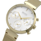 Hugo Boss Flawless White Dial Gold Mesh Bracelet Watch for Women - 1502552 Authentic Buy Shop Now