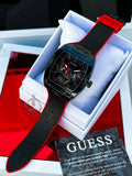 Guess Phoenix Multifunction Black Dial Black & Red Rubber Strap Watch for Men - GW0202G7 Authentic Buy Shop Now
