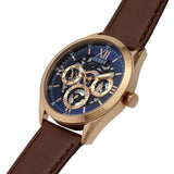 Guess Tailor Analog Blue Dial Brown Leather Strap Watch for Men - GW0389G3 Authentic Buy Shop Now