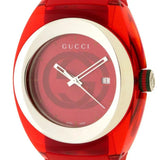 Gucci Sync XXL Quartz Red Dial Red Rubber Strap Unisex Watch - YA137103 Authentic Buy Shop Now