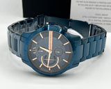 Armani Exchange Hampton Skeleton Grey Dial Blue Steel Strap Watch For Men - AX2401 Authentic Buy Shop Now