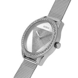 Guess Tri Glitz Quartz Silver Dial Silver Mesh Bracelet Watch For Women - W1142L1 Authentic Buy Shop Now