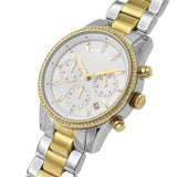 Michael Kors Ritz White Dial Two Tone Steel Strap Watch for Women - MK6474 Authentic Buy Shop Now