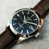 Tissot Gentleman Powermatic 80 Silicium Black Dial Brown Leather Strap Watch For Men - T127.407.16.051.01 Authentic Buy Shop Now