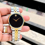 Movado Museum Classic Black Dial Two Tone Steel Strap Watch for Men - 0607200 Authentic Buy Shop Now