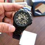Fossil Bronson Automatic Skeleton Black Dial Grey Steel Strap Watch for Men - ME3255 Authentic Buy Shop Now