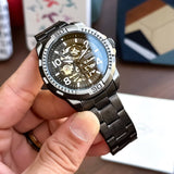 Fossil Bronson Automatic Skeleton Black Dial Grey Steel Strap Watch for Men - ME3255 Authentic Buy Shop Now