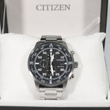 Citizen Eco Drive Chronograph Black Dial Silver Steel Strap Watch For Men - CA0690-88E Authentic Buy Shop Now