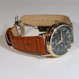 Citizen Eco Drive Multi Function Day & Date Black Dial Brown Leather Strap Watch For Men - AO9003-08E Authentic Buy Shop Now