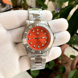 Gucci Dive Automatic Orange Dial Silver Steel Strap Watch for Men - YA136355 Authentic Buy Shop Now