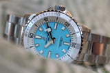 Breitling Superocean Automatic 36 Turquoise Dial Silver Steel Strap Watch for Men - A17377211C1A1 Authentic Buy Shop Now