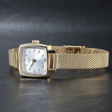 Tissot Lovely Square Silver Dial Gold Mesh Bracelet Watch For Women - T058.109.33.031.00 Authentic Buy Shop Now