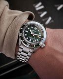 Seiko Prospex GMT Divers Automatic Marine Green Dial Silver Steel Strap Watch For Men - SPB381J1 Authentic Buy Shop Now
