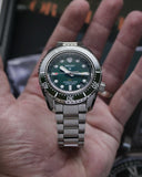 Seiko Prospex GMT Divers Automatic Marine Green Dial Silver Steel Strap Watch For Men - SPB381J1 Authentic Buy Shop Now