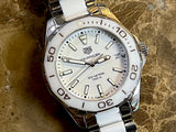Tag Heuer Aquaracer Quartz White Dial Two Tone Steel Strap Watch Women - WAY131B.BA0914 Authentic Buy Shop Now