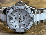 Tag Heuer Aquaracer Quartz White Dial Two Tone Steel Strap Watch Women - WAY131B.BA0914 Authentic Buy Shop Now