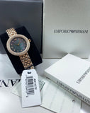 Emporio Armani Rosa Quartz Mother of Pearl Black Dial Rose Gold Steel Strap Watch For Women - AR11372 Authentic Buy Shop Now