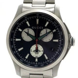 Gucci G-Timeless Chronograph Black Dial Silver Steel Strap Watch For Men - YA126267 Authentic Buy Shop Now