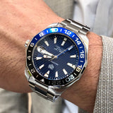 Tag Heuer Aquaracer GMT Calibre 6 Automatic Blue Dial Silver Steel Strap Watch for Men - WAY201T.BA0927 Authentic Buy Shop Now