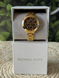 Michael Kors Slim Runway Crystals Gold Dial Gold Steel Strap Watch for Women - MK4659 Authentic Buy Shop Now