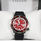 Citizen Eco Drive Promaster Marine Red Dial Black Rubber Strap Watch For Men - BN0159-15X Authentic Buy Shop Now