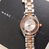 Marc Jacobs Tether Transparent White Dial Two Tone Steel Strap Watch for Women - MBM3418 Authentic Buy Shop Now