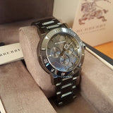Burberry The City Grey Dial Gunmetal Grey Steel Strap Watch for Men - BU9381 Authentic Buy Shop Now