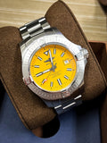 Breitling Avenger Automatic 45mm Seawolf Yellow Dial Silver Steel Strap Strap Watch for Men - A17319101/1A1 Authentic Buy Shop Now