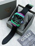 Guess Phoenix Multifunction Black Dial Black Rubber Strap Watch for Men - GW0202G5 Authentic Buy Shop Now