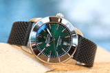 Breitling Superocean Heritage B20 Automatic 46 Green Dial Black Mesh Bracelet Watch for Men - AB2020121L1S1 Authentic Buy Shop Now