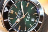 Breitling Superocean Heritage B20 Automatic 46 Green Dial Black Mesh Bracelet Watch for Men - AB2020121L1S1 Authentic Buy Shop Now