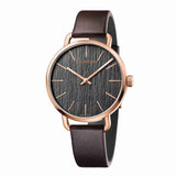 Calvin Klein Even Grey Dial Brown Leather Strap Watch for Women - K7B216G3 Authentic Buy Shop Now