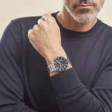 Emporio Armani Diver Chronograph Quartz Black Dial Silver Steel Strap Watch For Men - AR11360 Authentic Buy Shop Now