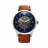 Fossil Townsman Automatic Skeleton Blue Dial Brown Leather Strap Watch for Men - ME3154 Authentic Buy Shop Now