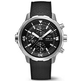 IWC Aquatimer Chronograph Black Dial Black Leather Strap Watch for Men - IW376803 Authentic Buy Shop Now