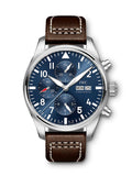 IWC Pilot’s Watch Chronograph Edition “Le Petit Prince” Blue Dial Brown Leather Strap Watch for Men - IW377714 Authentic Buy Shop Now