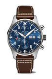 IWC Pilot’s Watch Chronograph Edition “Le Petit Prince” Blue Dial Brown Leather Strap Watch for Men - IW377714 Authentic Buy Shop Now