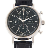 IWC Portofino Chronograph Black Dial Black Leather Strap Watch for Men - IW391029 Authentic Buy Shop Now