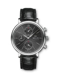 IWC Portofino Chronograph Black Dial Black Leather Strap Watch for Men - IW391029 Authentic Buy Shop Now